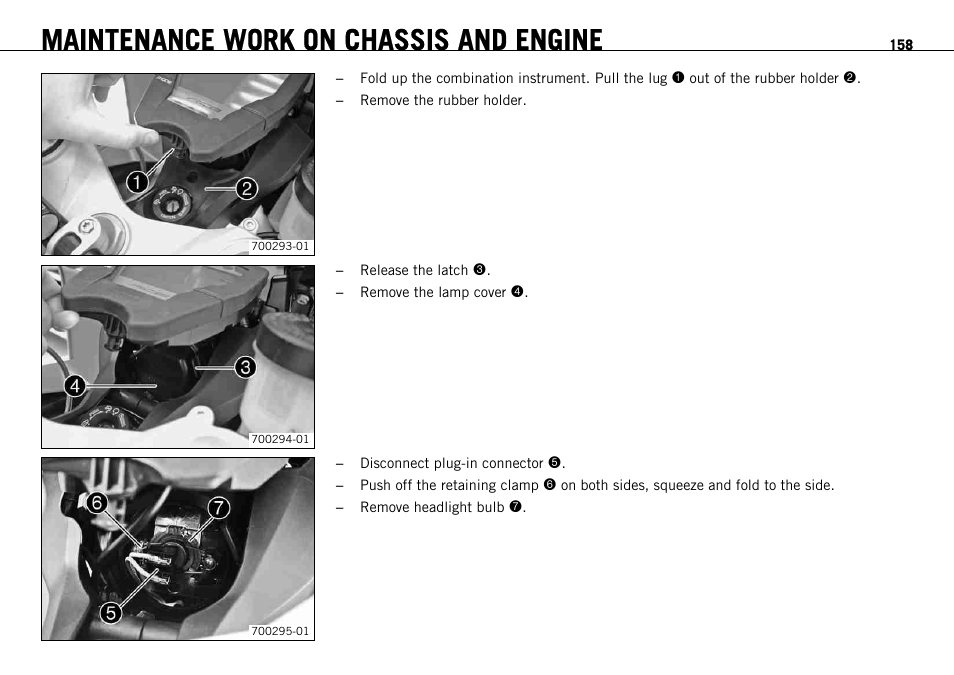 Maintenance work on chassis and engine | KTM 1190 RC8 FR User Manual | Page 160 / 234