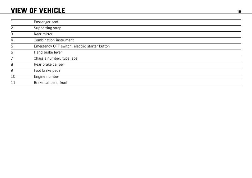 View of vehicle | KTM 1190 RC8 FR User Manual | Page 17 / 234