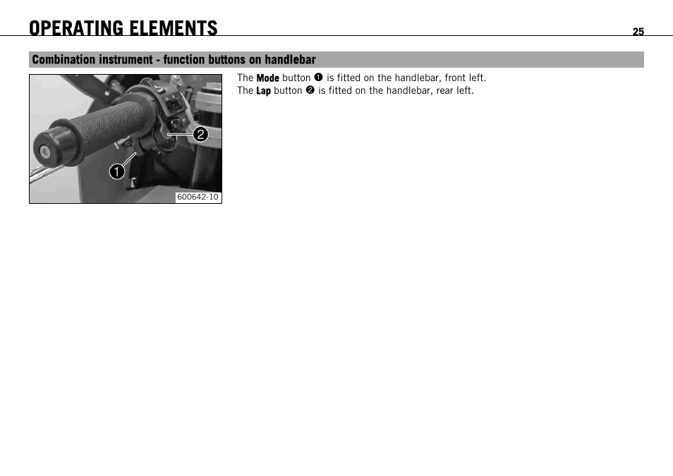 Operating elements | KTM 1190 RC8 FR User Manual | Page 27 / 234