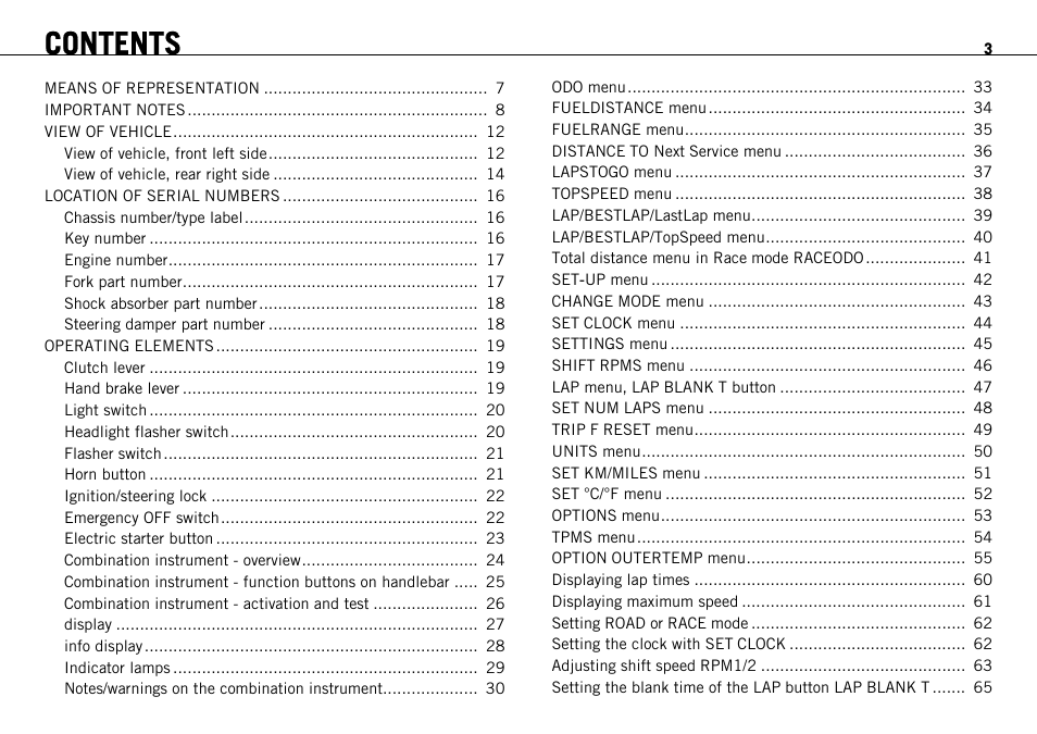 KTM 1190 RC8 FR User Manual | Page 5 / 234