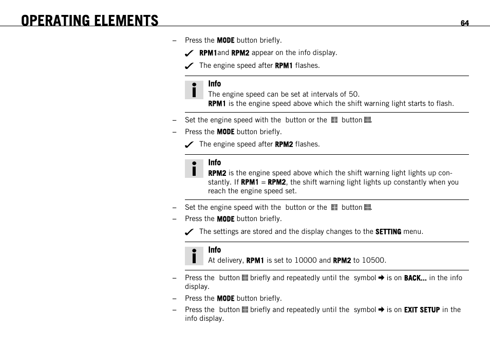 Operating elements | KTM 1190 RC8 FR User Manual | Page 66 / 234