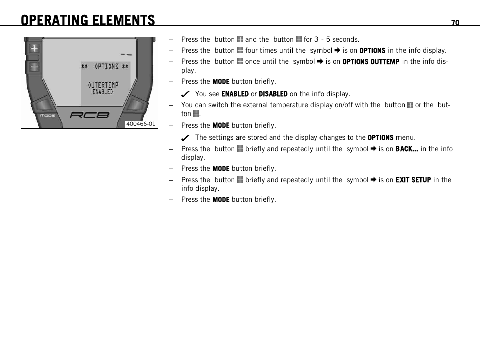 Operating elements | KTM 1190 RC8 FR User Manual | Page 72 / 234