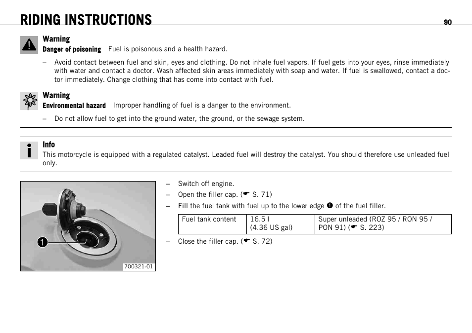 Riding instructions | KTM 1190 RC8 FR User Manual | Page 92 / 234