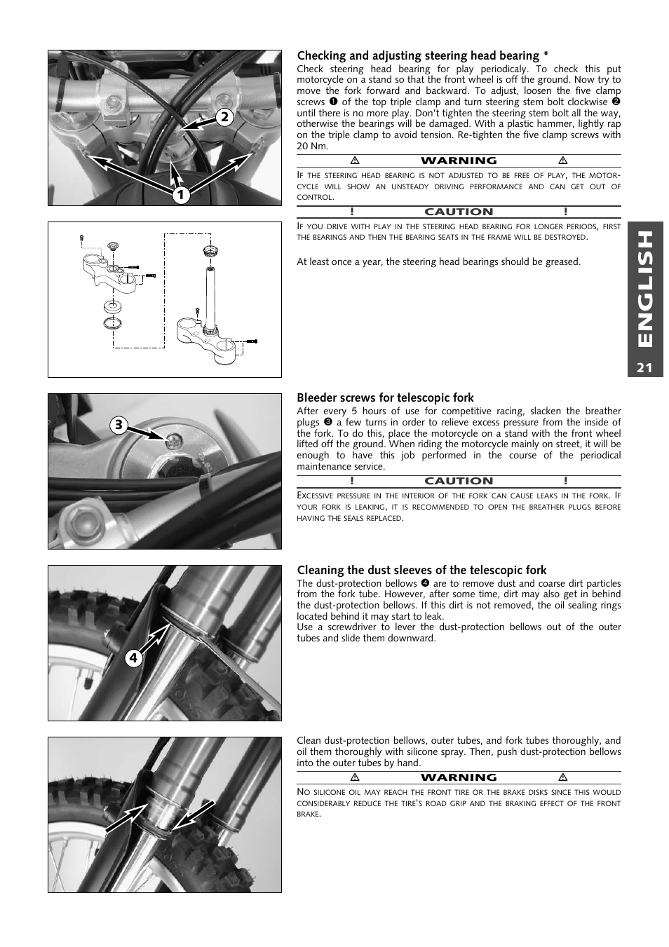 English | KTM 640 LC4 ENDURO User Manual | Page 22 / 50