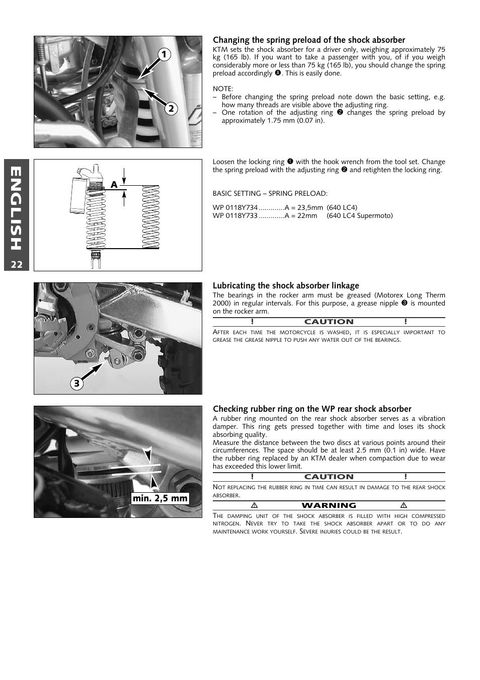 English | KTM 640 LC4 ENDURO User Manual | Page 23 / 50