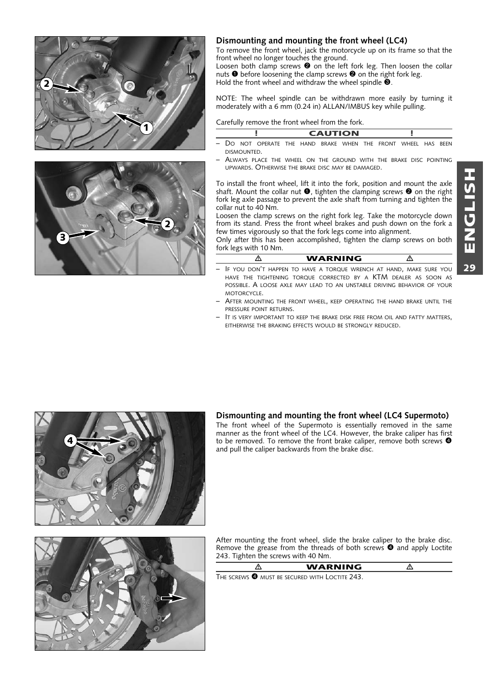 English | KTM 640 LC4 ENDURO User Manual | Page 30 / 50