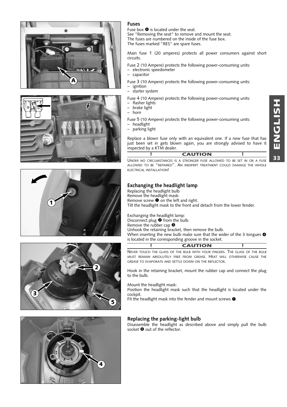 English | KTM 640 LC4 ENDURO User Manual | Page 34 / 50