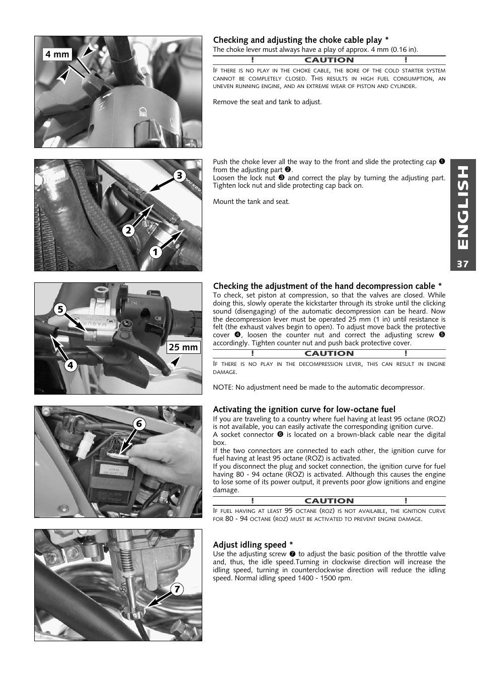 English | KTM 640 LC4 ENDURO User Manual | Page 38 / 50