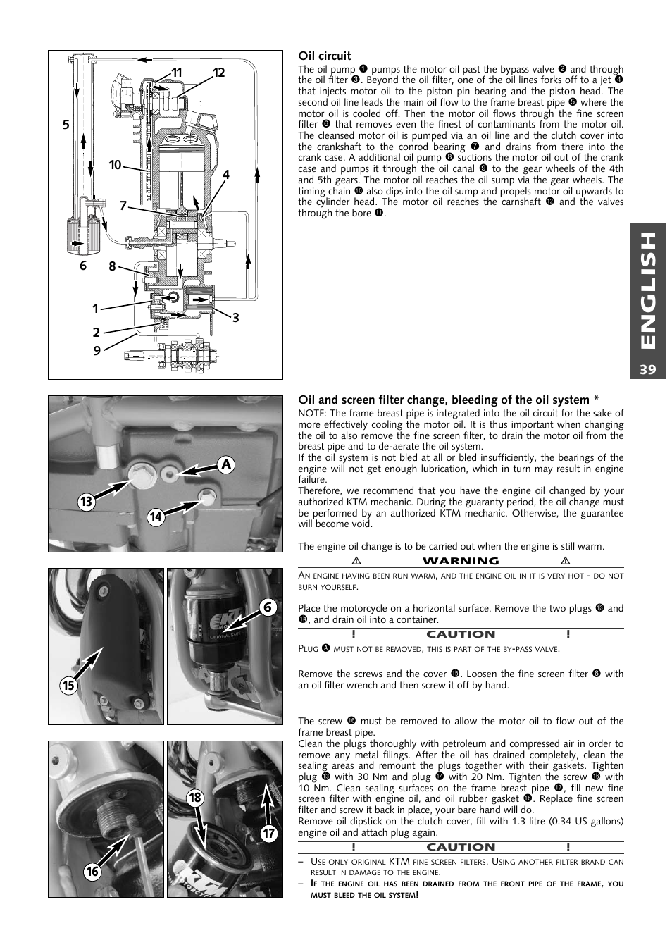 English | KTM 640 LC4 ENDURO User Manual | Page 40 / 50