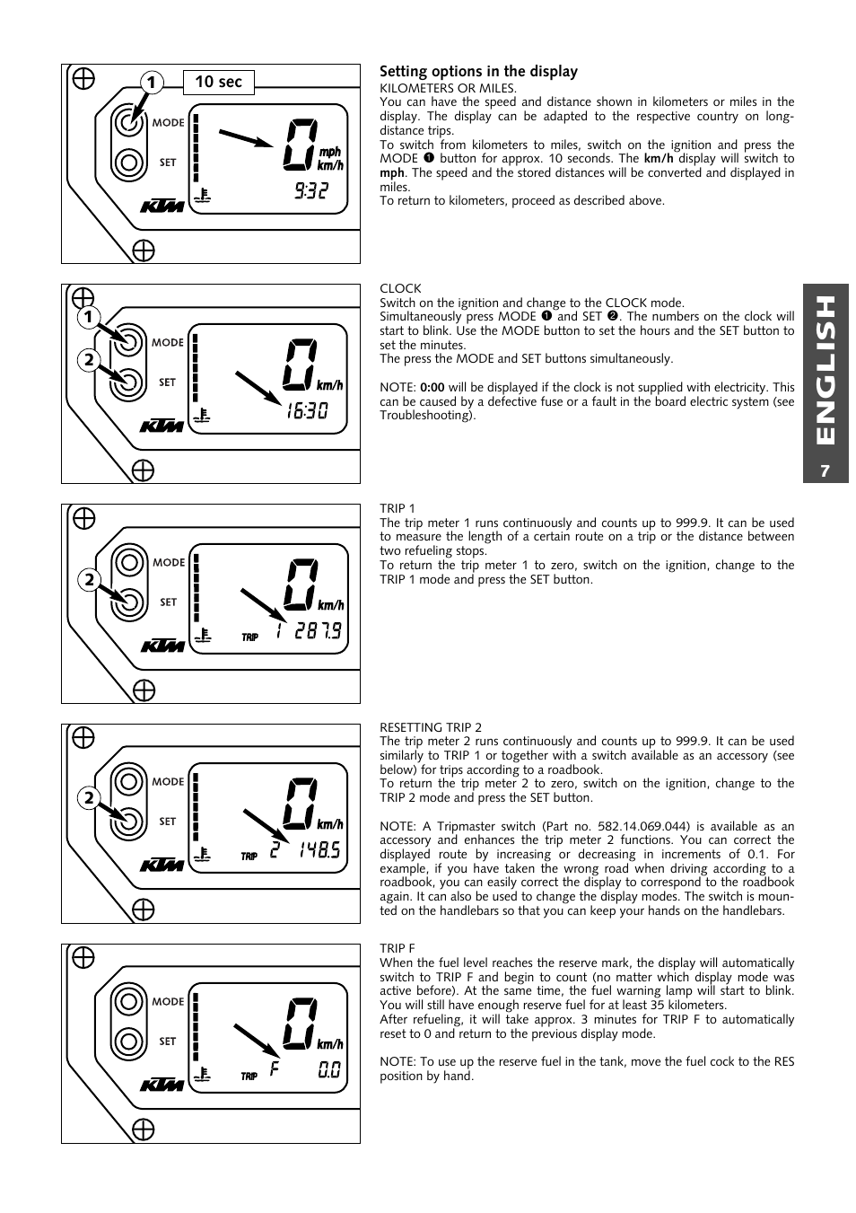 English | KTM 640 LC4 ENDURO User Manual | Page 8 / 50