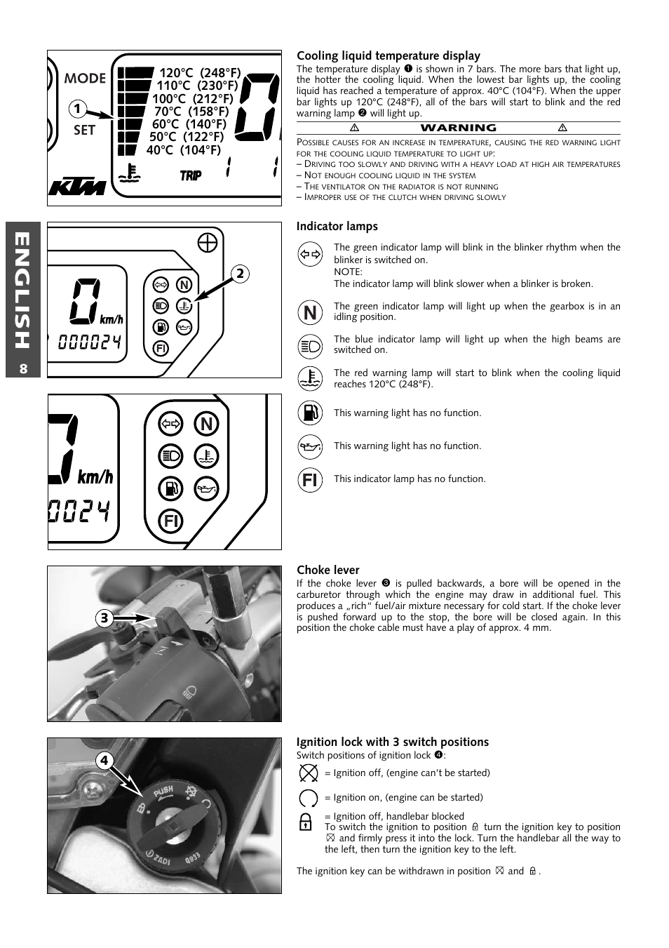 English | KTM 640 LC4 ENDURO User Manual | Page 9 / 50