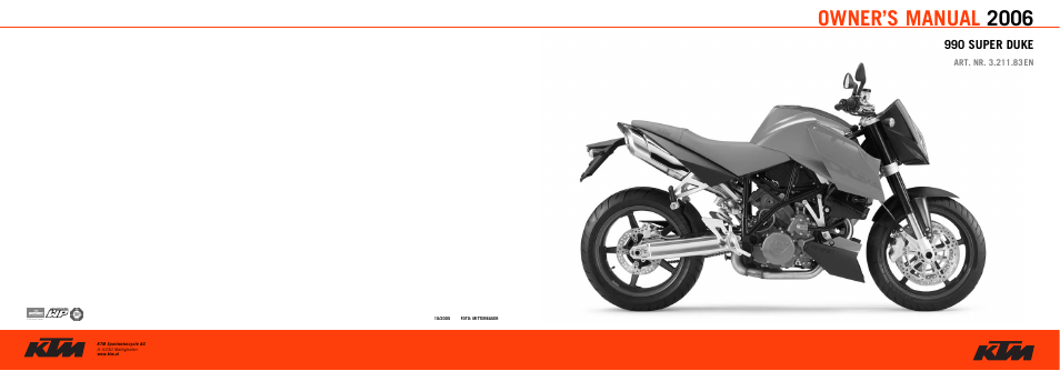 KTM 990 SUPER DUKE User Manual | 90 pages