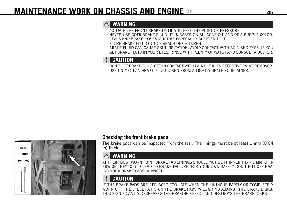 Maintenance work on chassis and engine | KTM 990 SUPER DUKE User Manual | Page 46 / 90