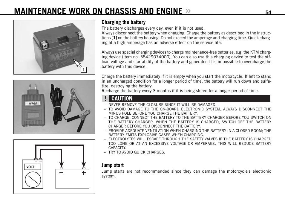 Maintenance work on chassis and engine | KTM 990 SUPER DUKE User Manual | Page 55 / 90