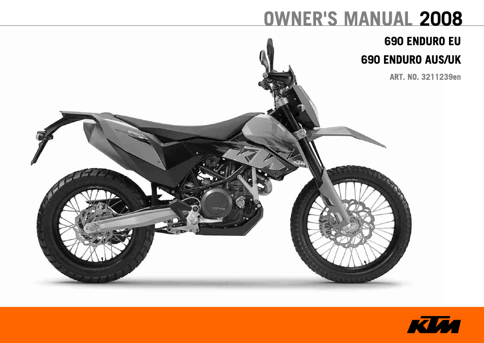 KTM 690 ENDURO EU User Manual | 179 pages