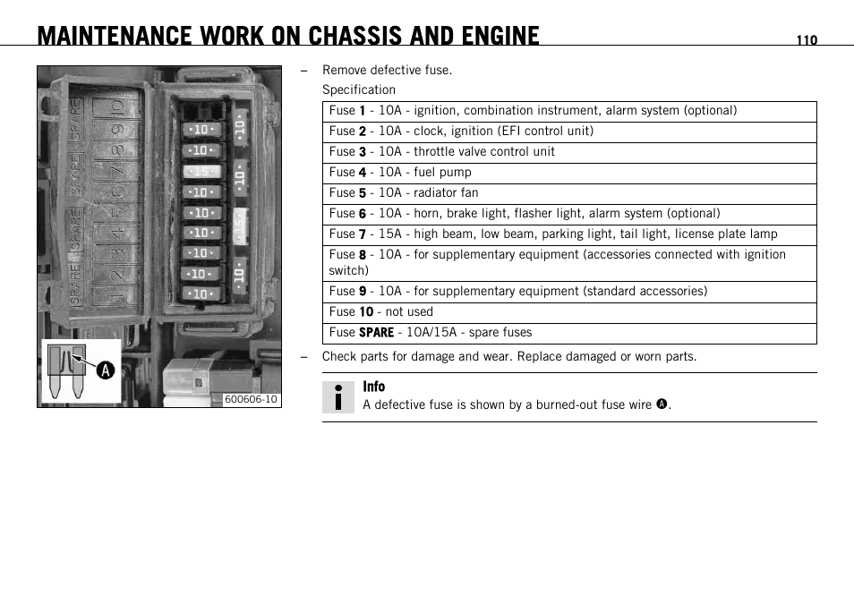 Maintenance work on chassis and engine | KTM 690 ENDURO EU User Manual | Page 112 / 179