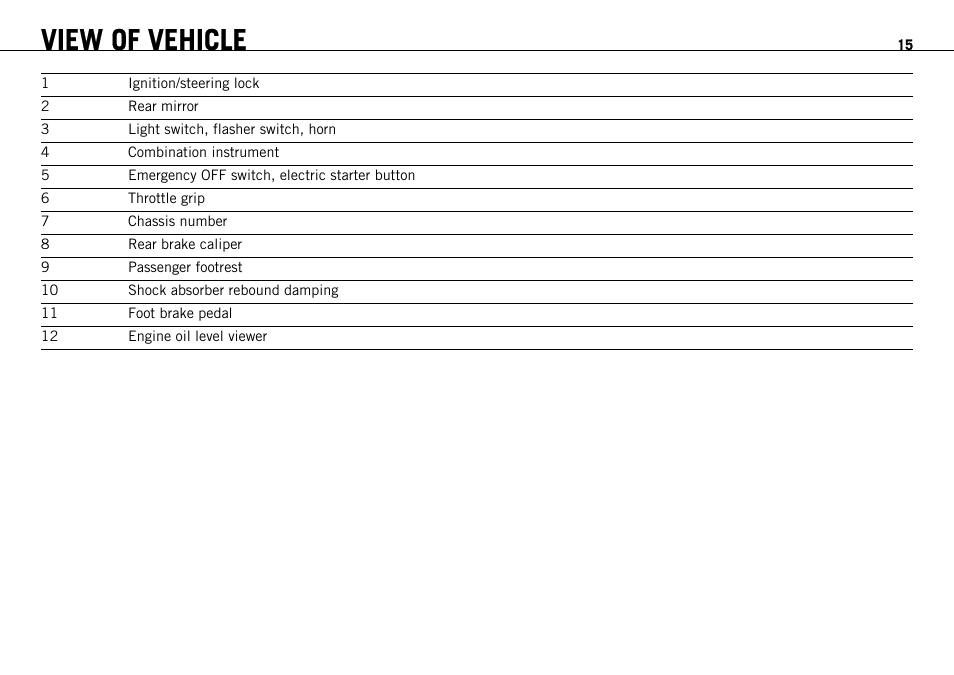 View of vehicle | KTM 690 ENDURO EU User Manual | Page 17 / 179