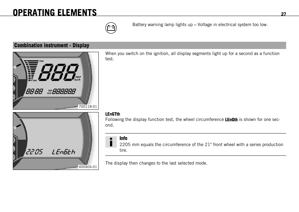 Combination instrument - display, Operating elements | KTM 690 ENDURO EU User Manual | Page 29 / 179