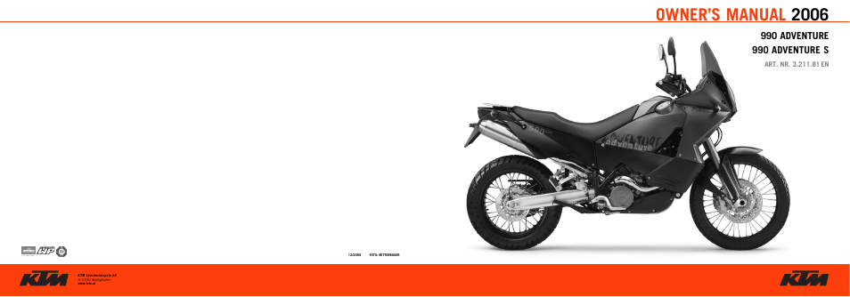 KTM 990 User Manual | 100 pages