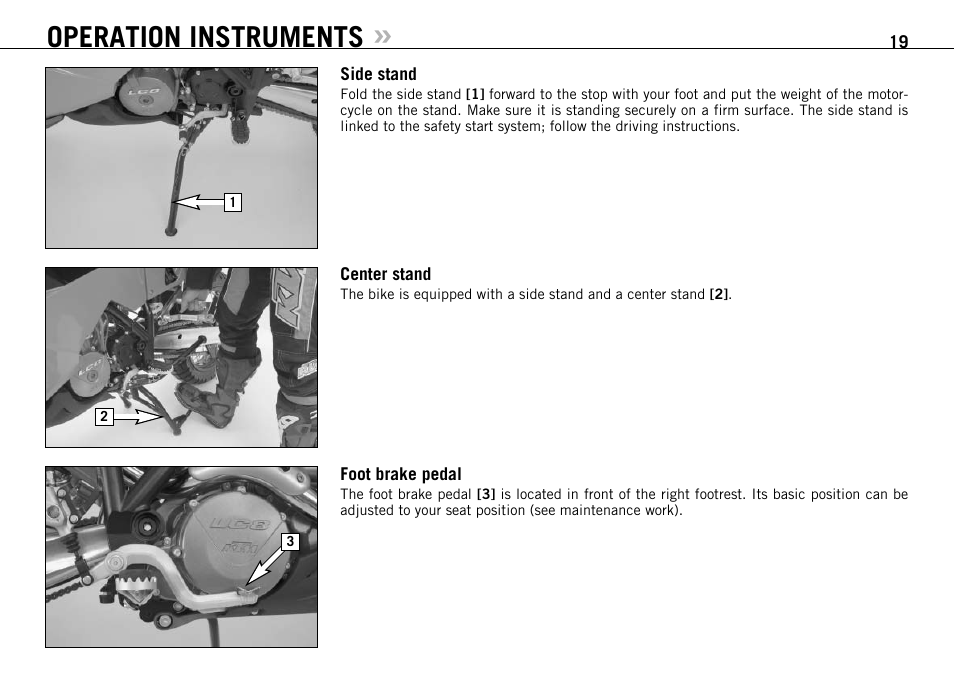 Operation instruments | KTM 990 User Manual | Page 20 / 100