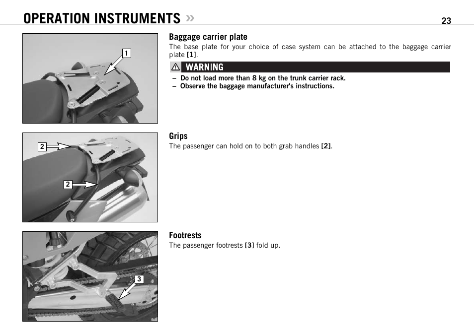 Operation instruments | KTM 990 User Manual | Page 24 / 100