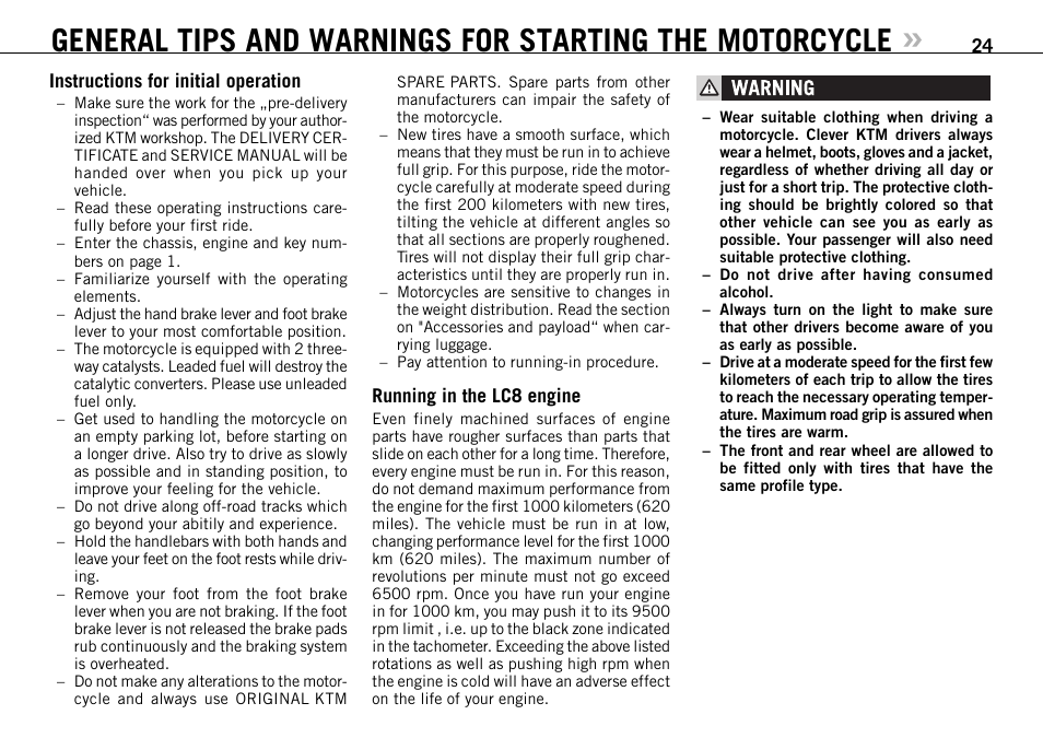 KTM 990 User Manual | Page 25 / 100