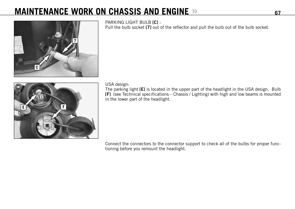 Maintenance work on chassis and engine | KTM 990 User Manual | Page 68 / 100