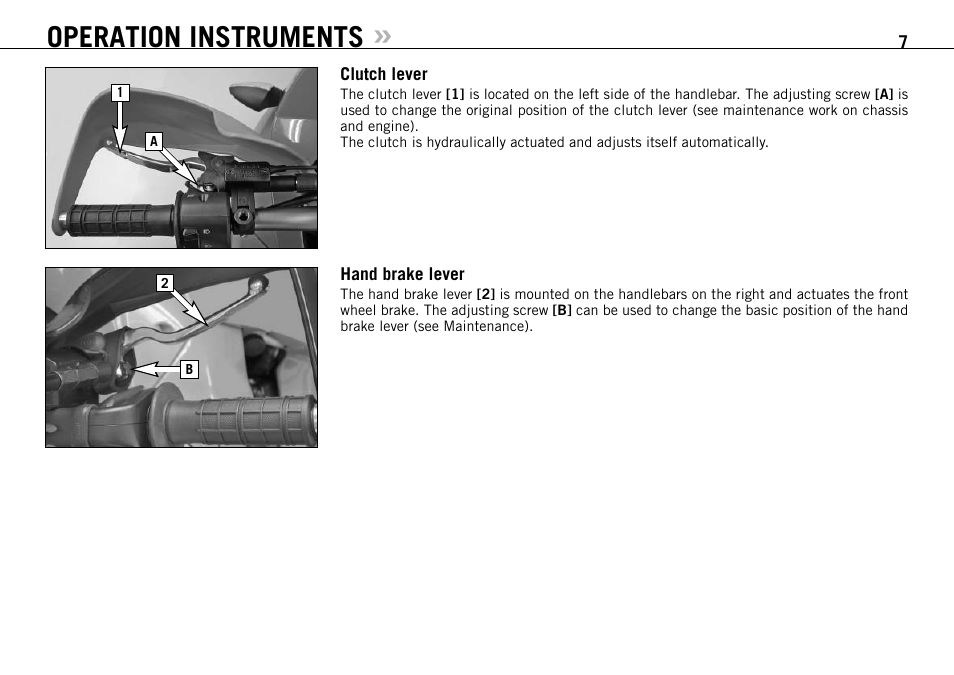 Operation instruments | KTM 990 User Manual | Page 8 / 100