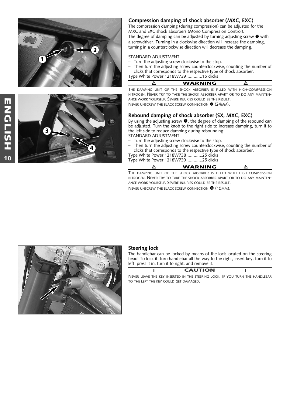 English | KTM 400 User Manual | Page 11 / 46