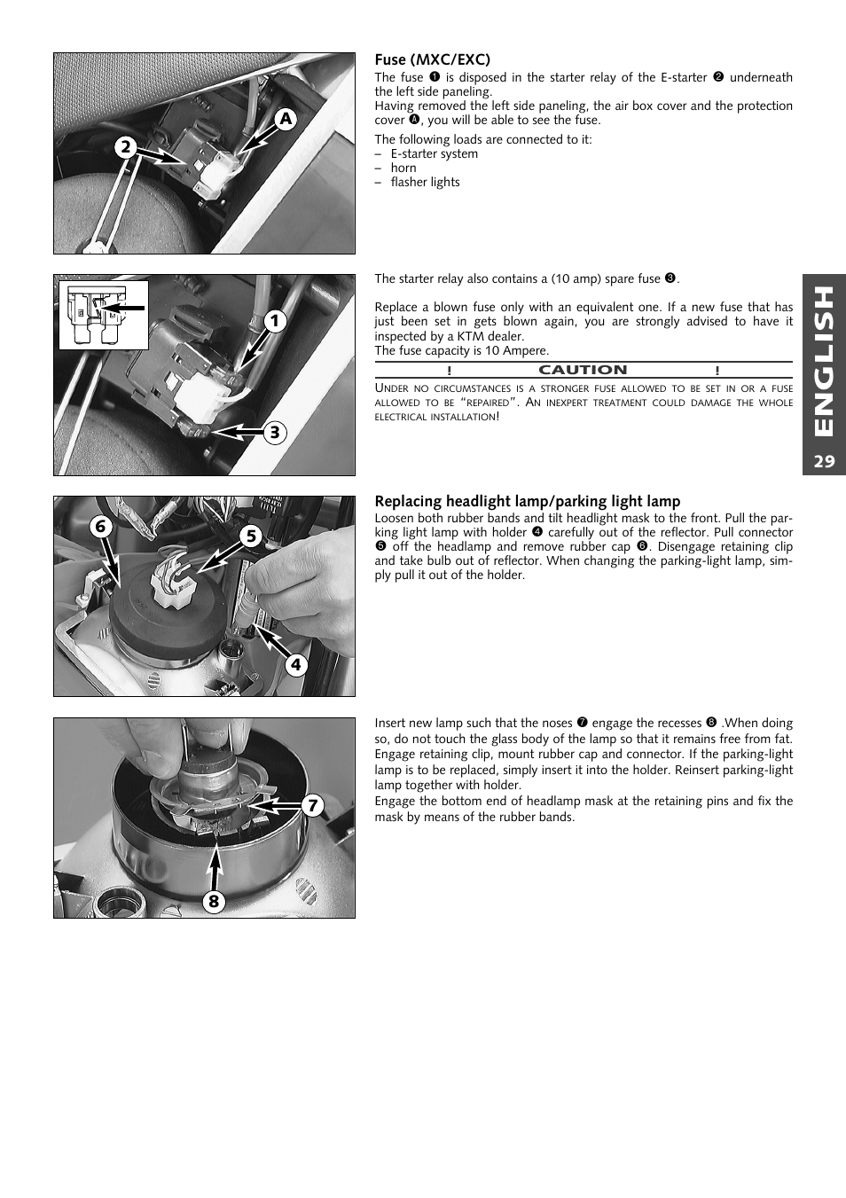 English | KTM 400 User Manual | Page 30 / 46
