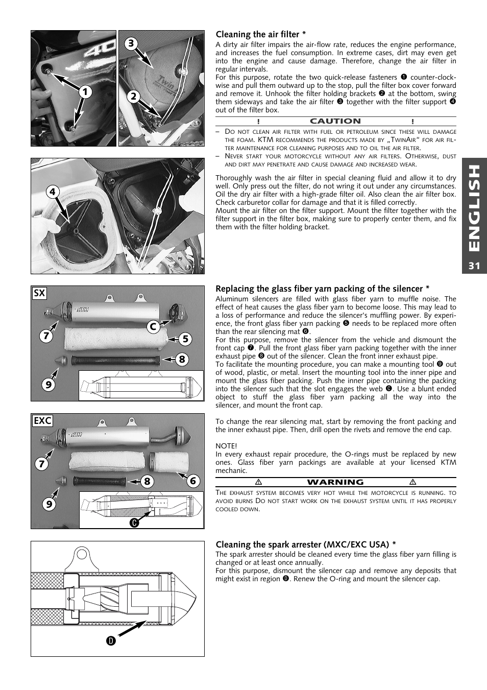 English | KTM 400 User Manual | Page 32 / 46