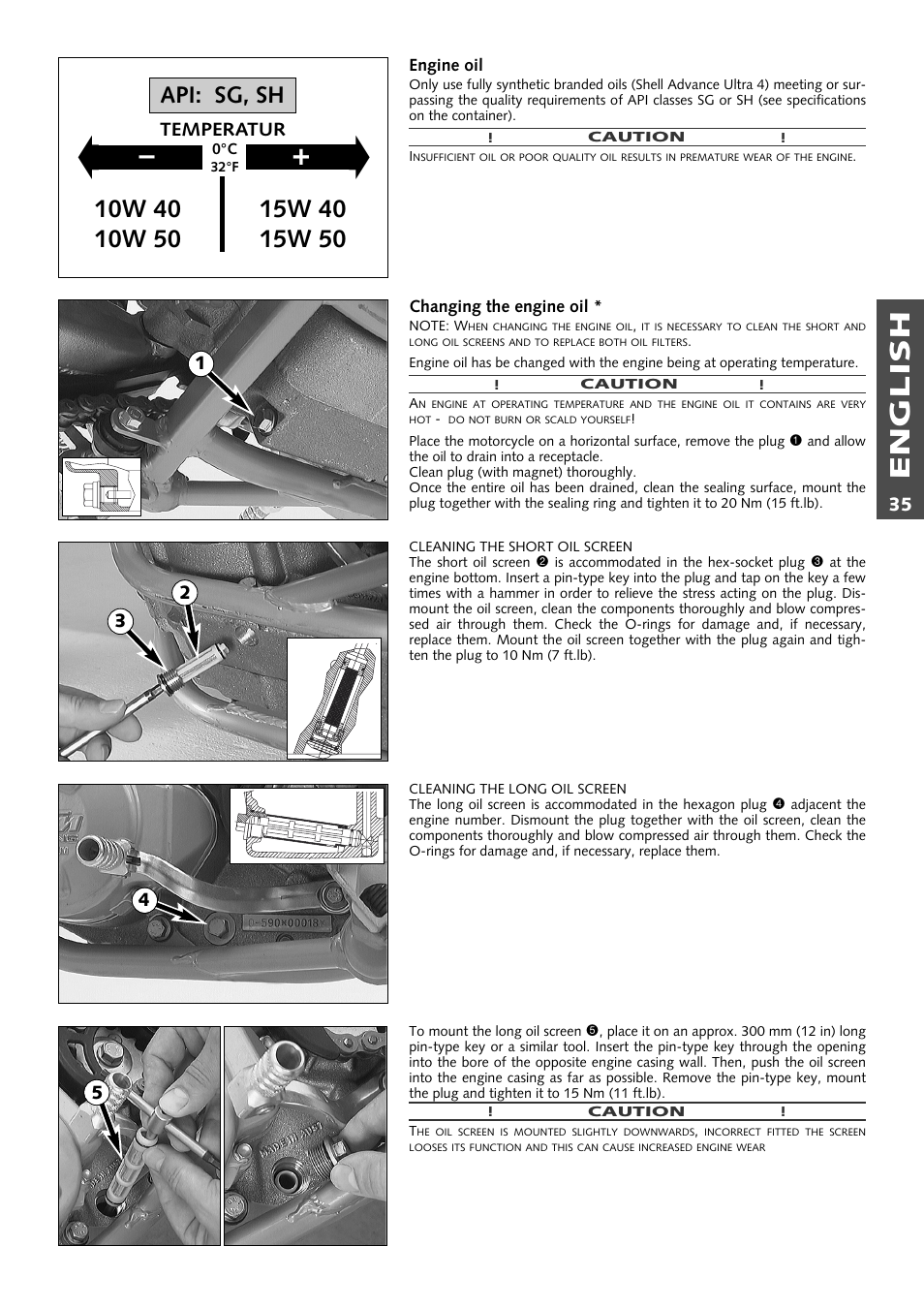 English, Api: sg, sh | KTM 400 User Manual | Page 36 / 46