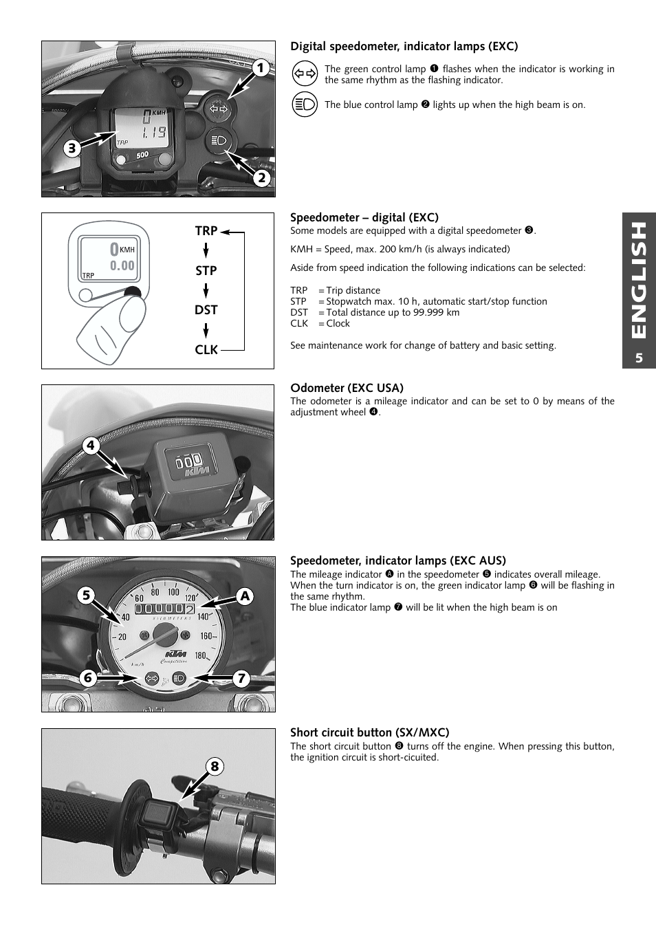 English | KTM 400 User Manual | Page 6 / 46