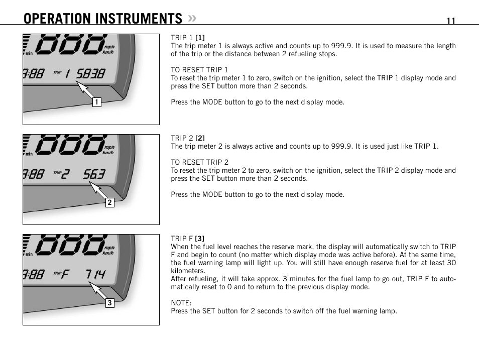 Operation instruments | KTM 990 SUPER DUKE User Manual | Page 12 / 92