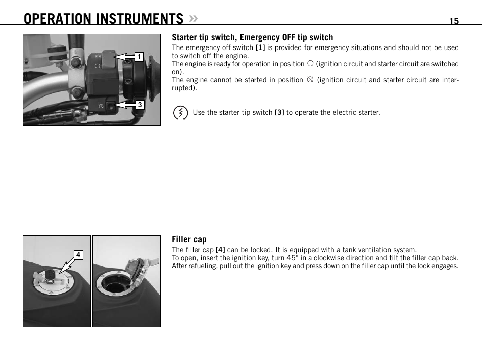 Operation instruments | KTM 990 SUPER DUKE User Manual | Page 16 / 92