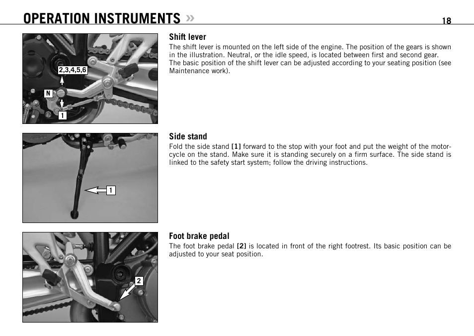 Operation instruments | KTM 990 SUPER DUKE User Manual | Page 19 / 92