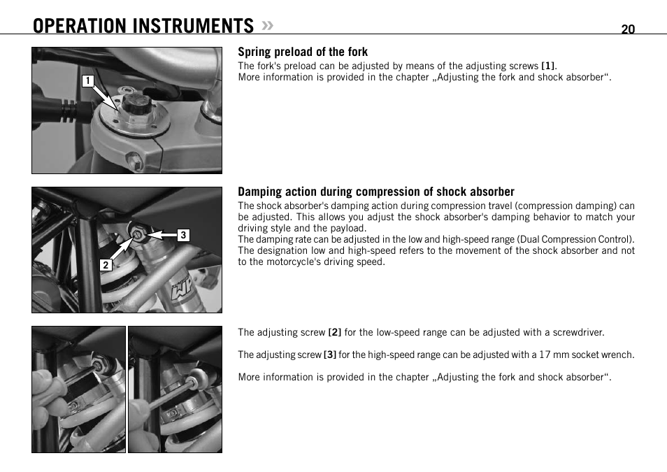 Operation instruments | KTM 990 SUPER DUKE User Manual | Page 21 / 92