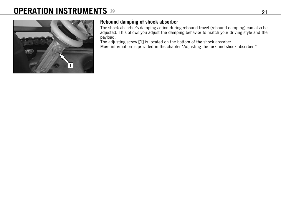 Operation instruments | KTM 990 SUPER DUKE User Manual | Page 22 / 92