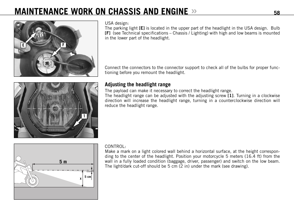 Maintenance work on chassis and engine | KTM 990 SUPER DUKE User Manual | Page 59 / 92