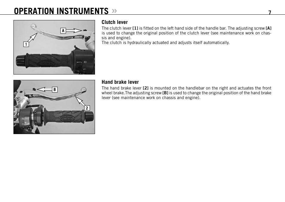 Operation instruments | KTM 990 SUPER DUKE User Manual | Page 8 / 92