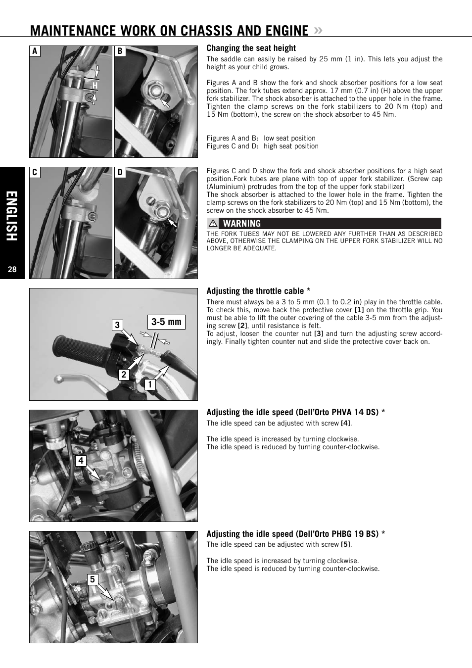 Maintenance work on chassis and engine, English | KTM 50 SUPERMOTO User Manual | Page 29 / 42