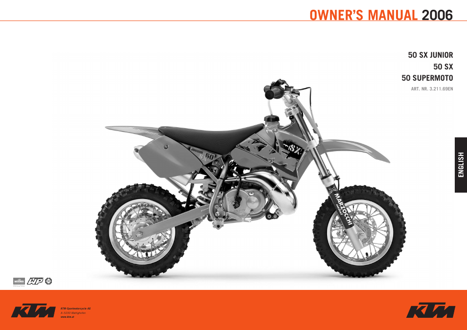 Owner’s manual 2006 | KTM 50 SUPERMOTO User Manual | Page 42 / 42