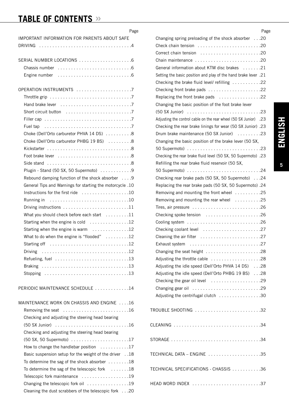 KTM 50 SUPERMOTO User Manual | Page 6 / 42