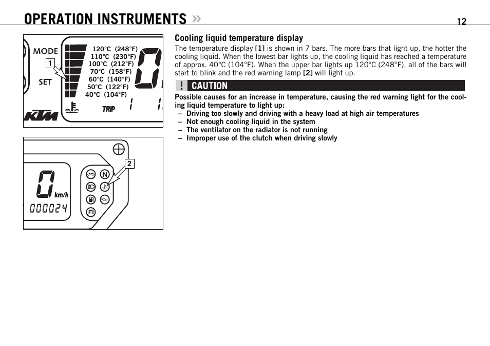 Operation instruments | KTM 990 ADVENTURE S User Manual | Page 13 / 102