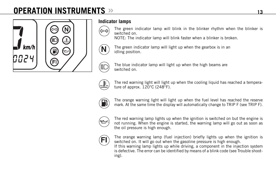 Operation instruments | KTM 990 ADVENTURE S User Manual | Page 14 / 102