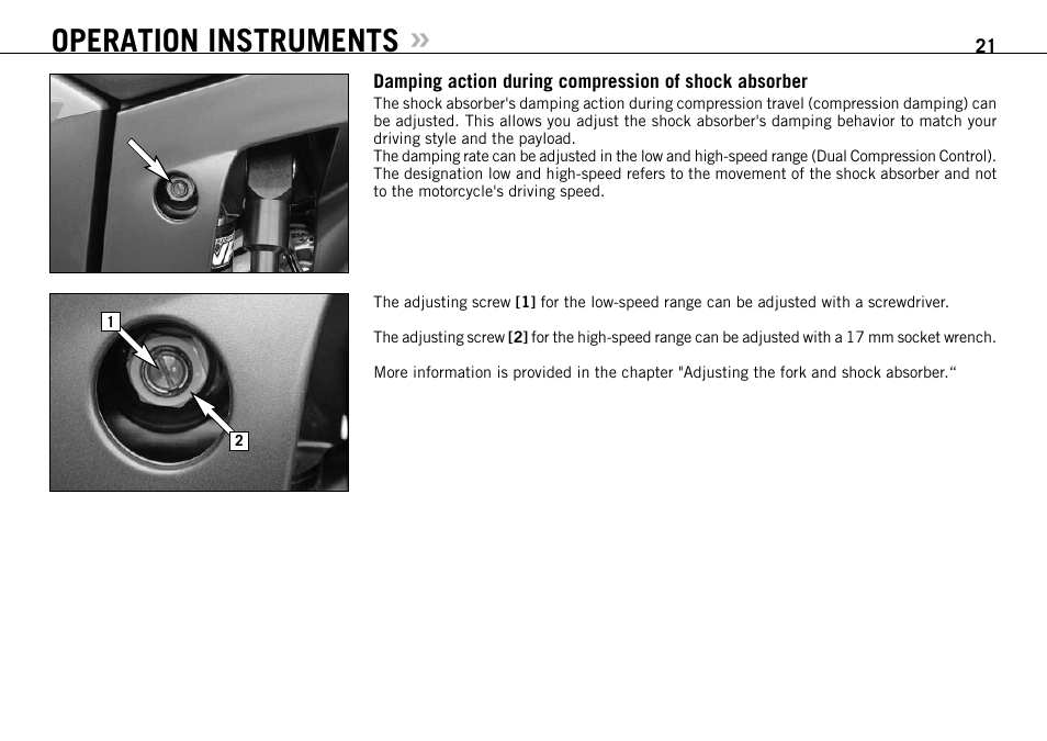 Operation instruments | KTM 990 ADVENTURE S User Manual | Page 22 / 102