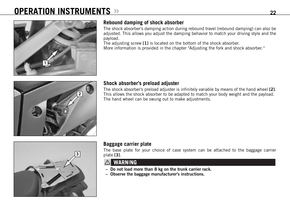 Operation instruments | KTM 990 ADVENTURE S User Manual | Page 23 / 102