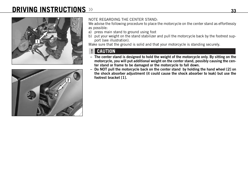 Driving instructions | KTM 990 ADVENTURE S User Manual | Page 34 / 102