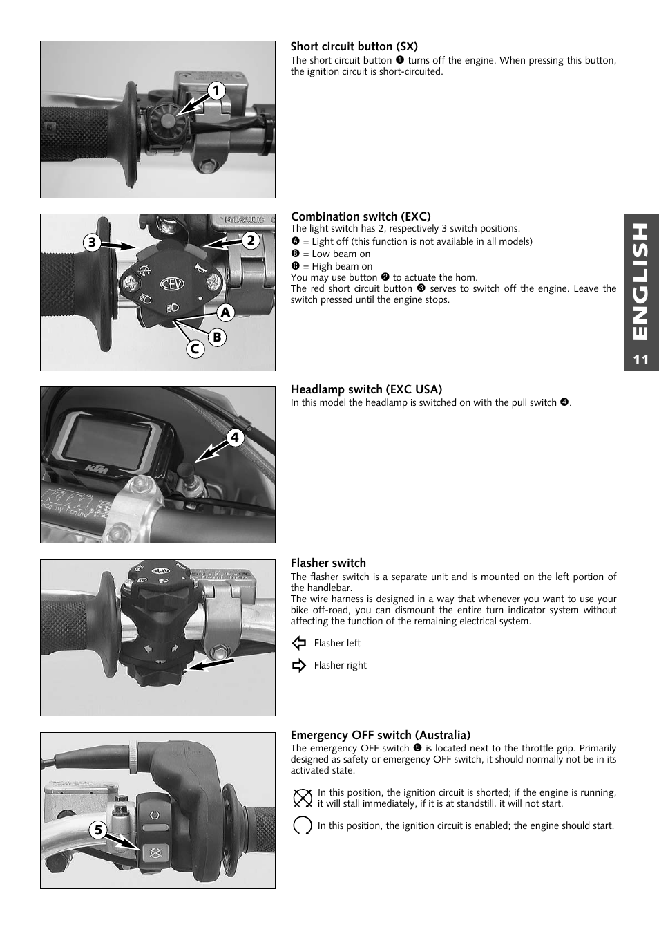 English | KTM 125 User Manual | Page 12 / 67