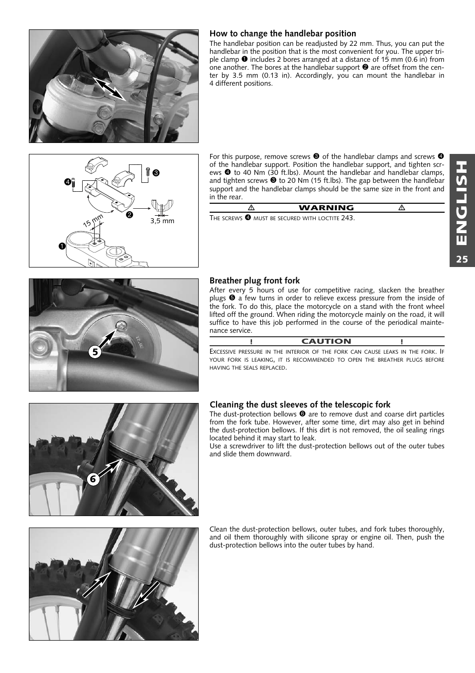 English | KTM 125 User Manual | Page 26 / 67